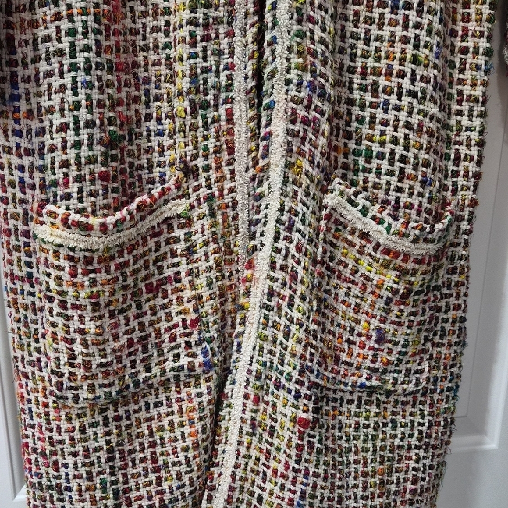 Anthropologie Colorful Tweed Cape Coat - Picture 7 of 7